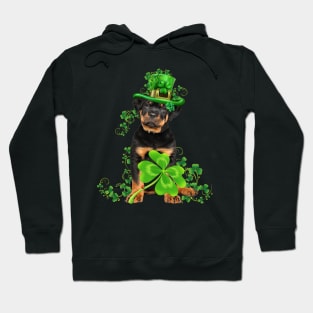 Lucky Rottweiler Shamrock St Patrick's Day Hoodie